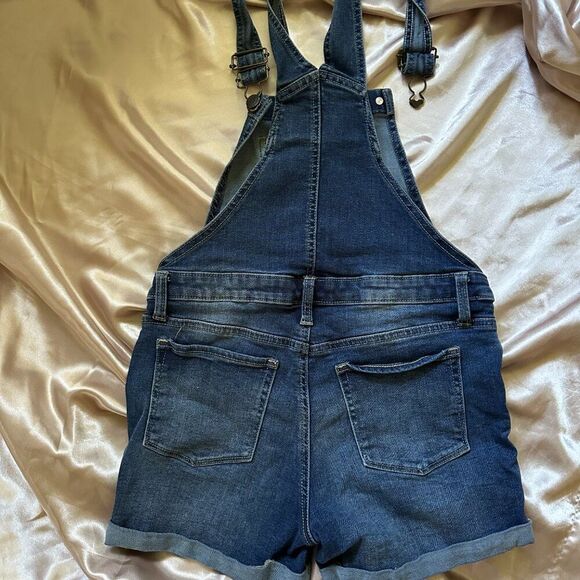 SO Girls Dark Blue Denim Shortalls Overalls Size 14 EUC - Picture 4 of 4